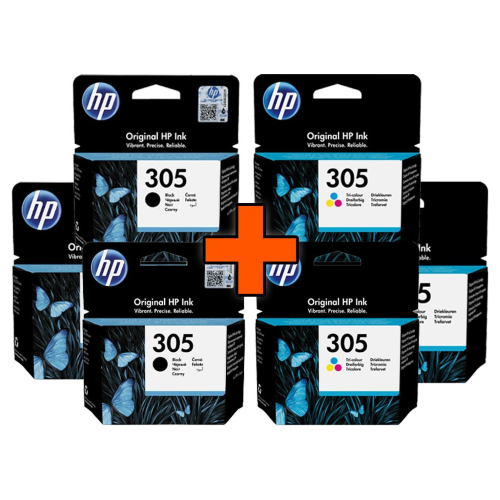 BUNDLE HP 305 BLACK 3 PZ + COLOR 3 PZ (3YM60AE) (3YM61AE) - BND305-3+3