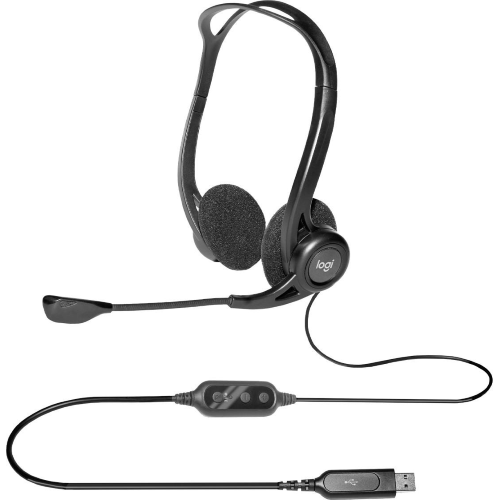 Cuffia USB stereo Logitech 960 con microfono a cancellazione rumore - 981-000100