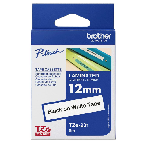Brother Nastro TZE231 / TZE-231 Nero su Bianco - TZE-231