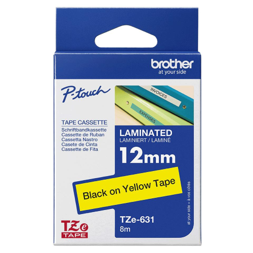 Brother Nastro TZE631 / TZE-631 Nero su Giallo - TZE631