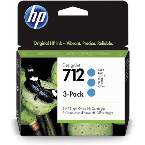 HP Inchiostro 3ED77A / 712 3-Pack Ciano - 3ED77A