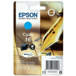 EPSON 16 ink cartridge cyan standard capacity 3.1ml 165 pages 1-pack blister without alarm - C13T16224012