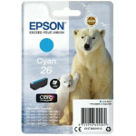 EPSON 26 ink cartridge cyan standard capacity 4.5ml 300 pages 1-pack blister without alarm - C13T26124012
