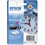 EPSON 27 ink cartridge cyan, magenta and yellow standard capacity 3x3.6ml 3x350 pages combopack blister without alarm - DURABrite - C13T27054012