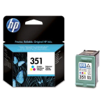 HP 351 original ink cartridge tri-colour low capacity 3.5ml 170 pages 1-pack Blister multi tag - CB337EE